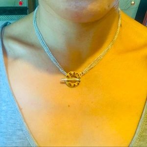 Vintage David Sigal Sterling Silver Leapord Print Enamel Toggle Necklace